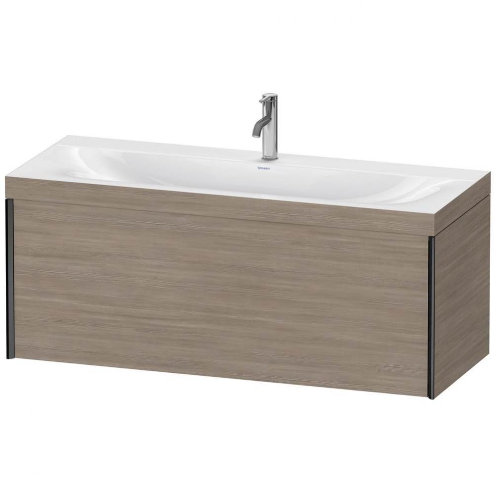 Duravit XViu One Drawer C-Bonded Wall-Mount Vanity Kit Silver Pine