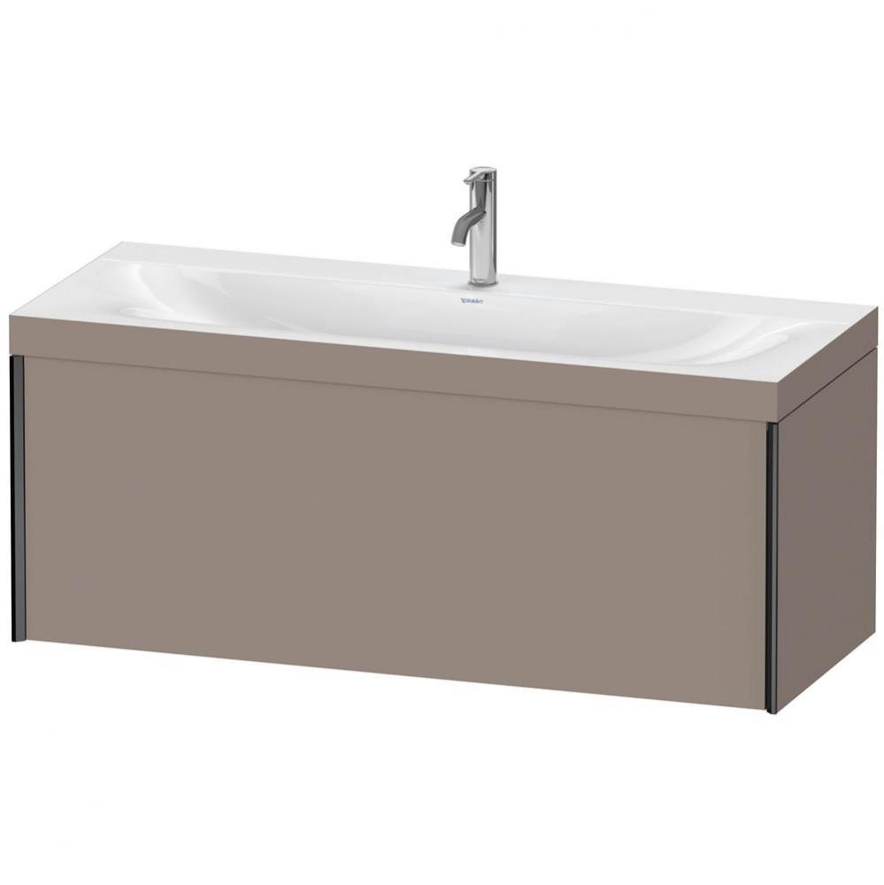 Duravit XViu One Drawer C-Bonded Wall-Mount Vanity Kit Basalt