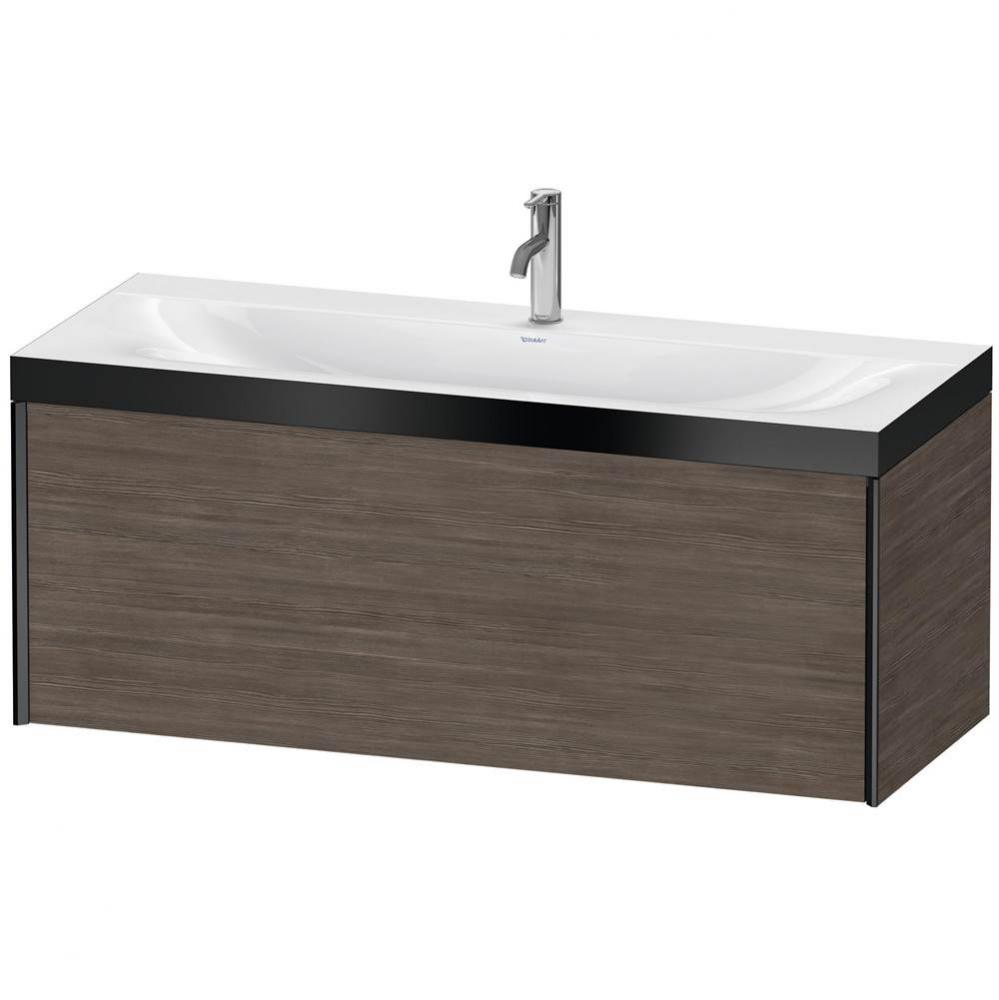 Duravit XViu One Drawer C-Bonded Wall-Mount Vanity Kit Pine Terra