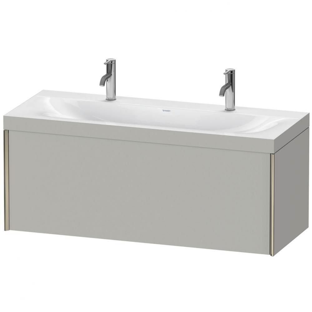 Duravit XViu One Drawer C-Bonded Wall-Mount Vanity Kit Concrete Gray