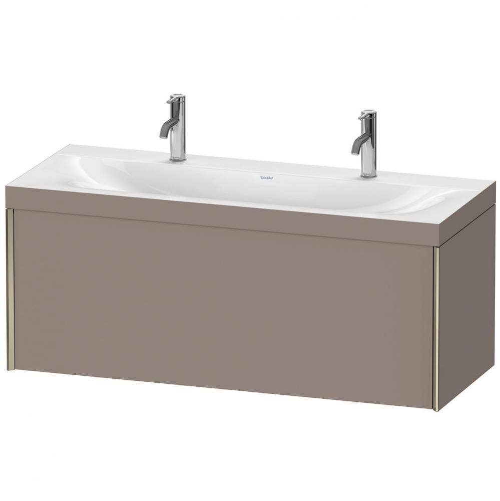 Duravit XViu One Drawer C-Bonded Wall-Mount Vanity Kit Basalt