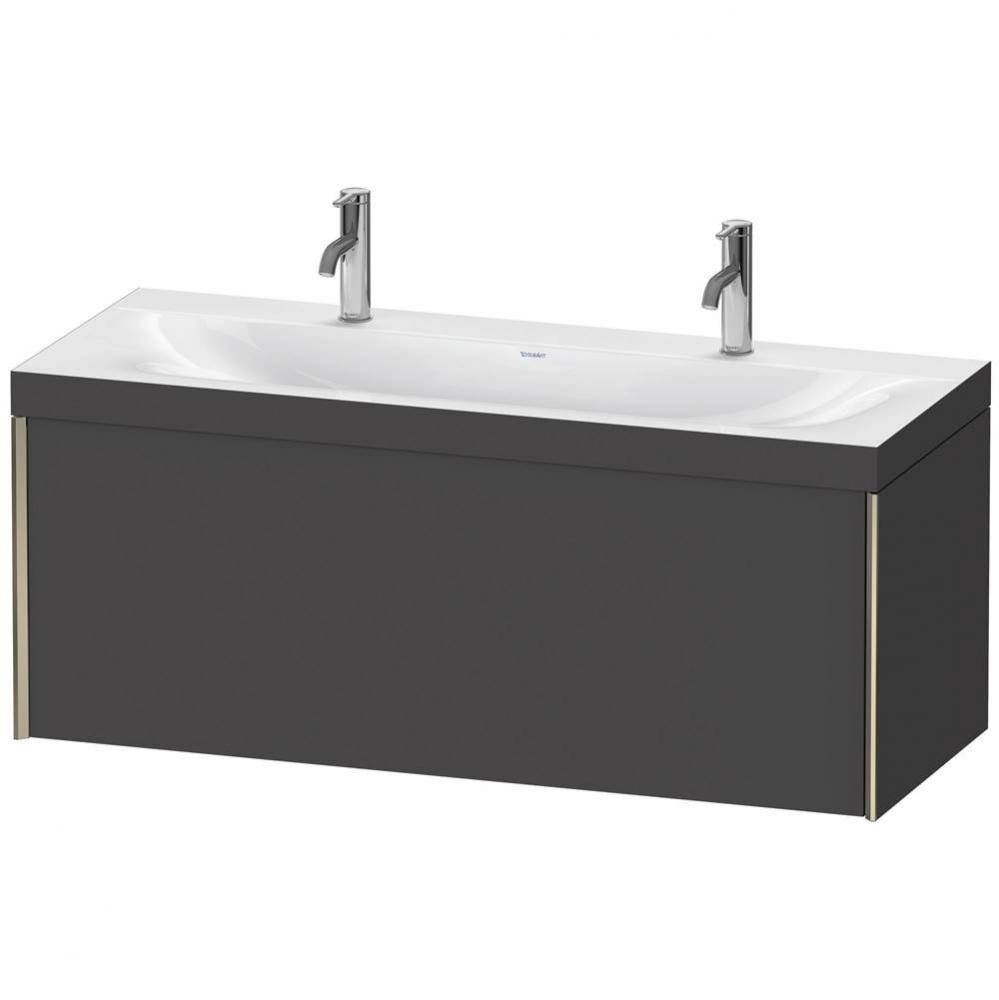 Duravit XViu One Drawer C-Bonded Wall-Mount Vanity Kit Graphite