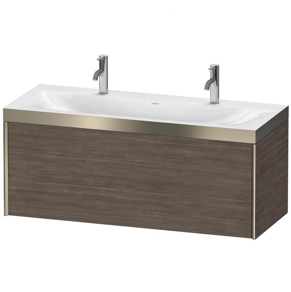 Duravit XViu One Drawer C-Bonded Wall-Mount Vanity Kit Pine Terra