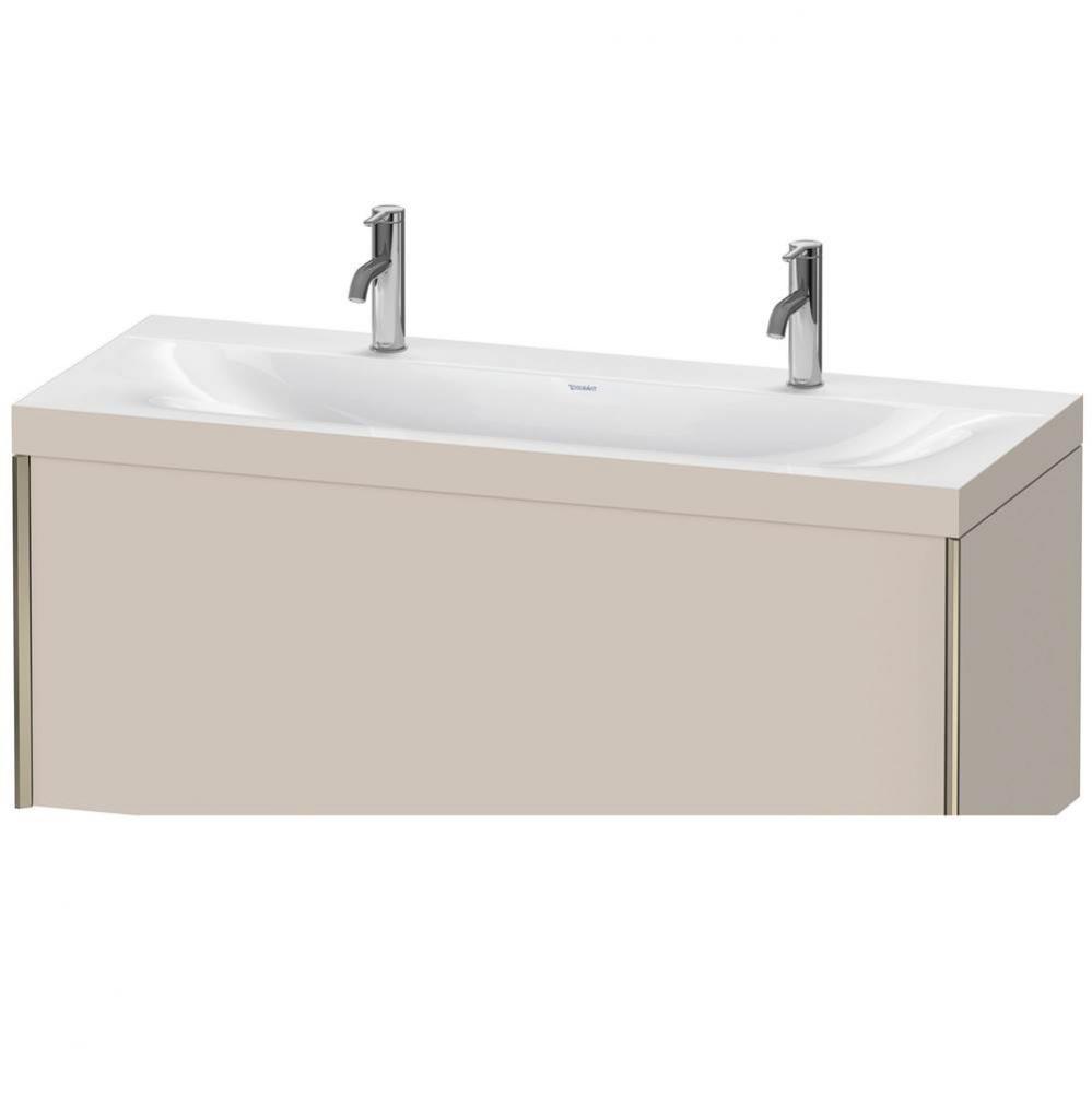Duravit XViu One Drawer C-Bonded Wall-Mount Vanity Kit Taupe
