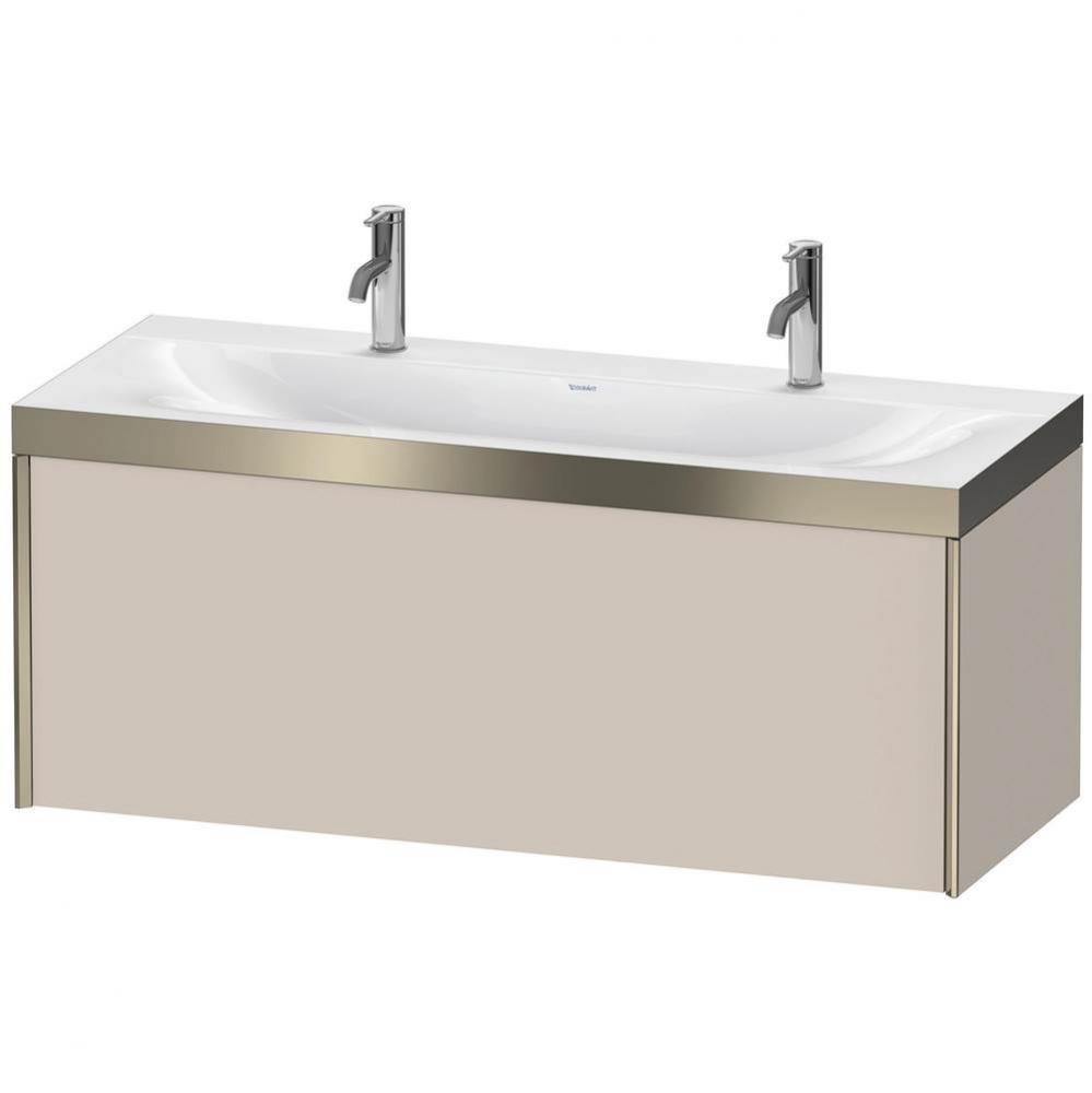 Duravit XViu One Drawer C-Bonded Wall-Mount Vanity Kit Taupe