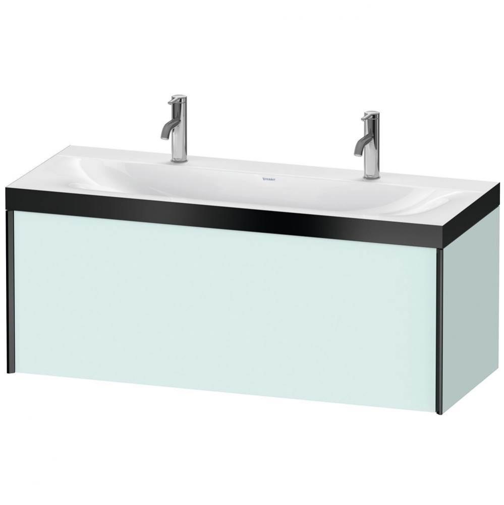 Duravit XViu One Drawer C-Bonded Wall-Mount Vanity Kit Light Blue