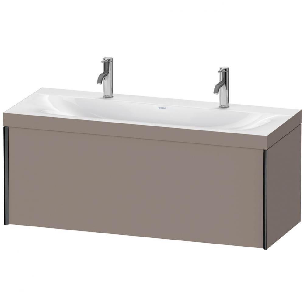 Duravit XViu One Drawer C-Bonded Wall-Mount Vanity Kit Basalt