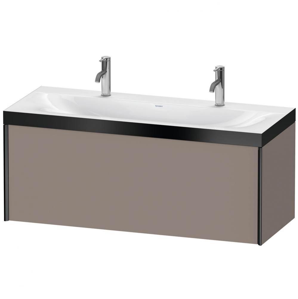 Duravit XViu One Drawer C-Bonded Wall-Mount Vanity Kit Basalt