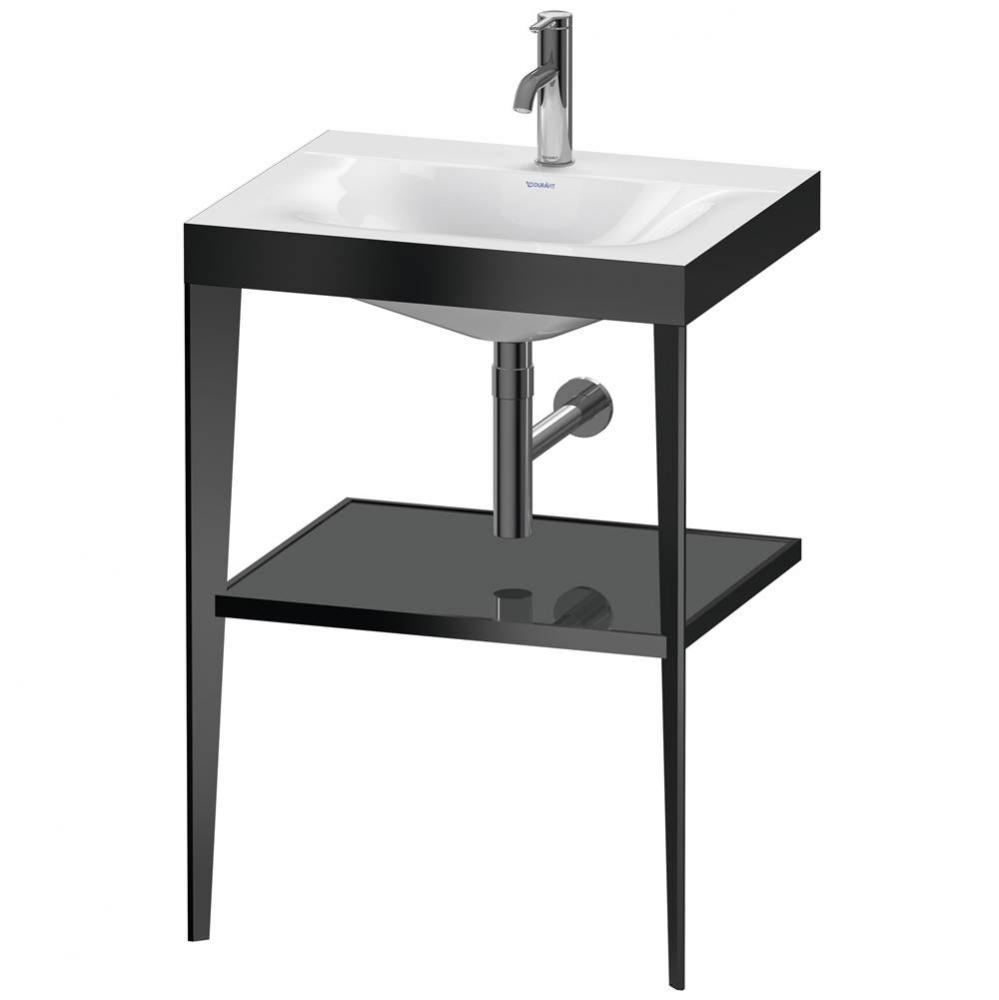 Duravit XViu 23 5/8'' Console Sink in Matte Black and Black Shelf