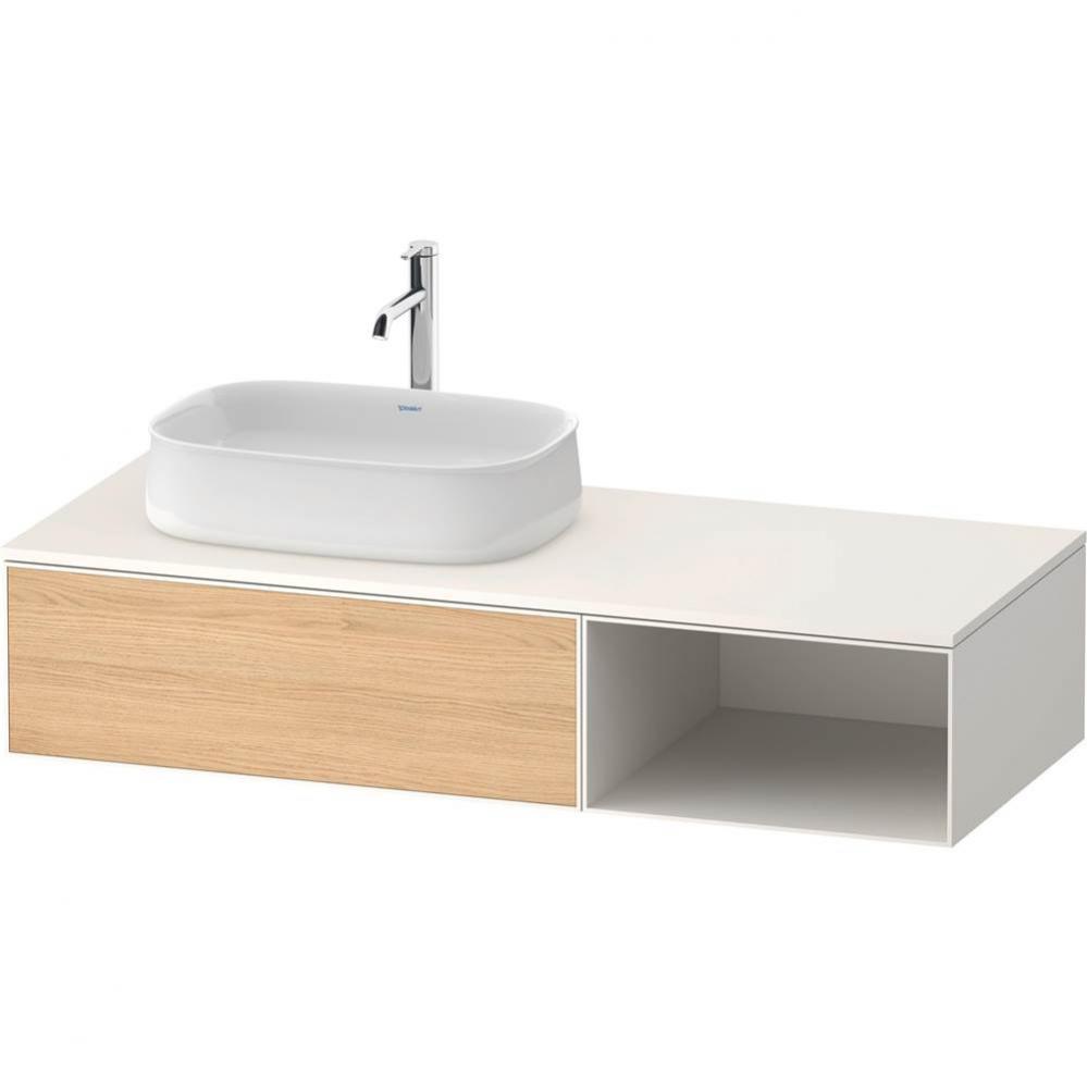 Duravit Zencha 51 1/8'' Wall Mount One Drawer Single Vanity Cabinet in Natural Oak, Sink
