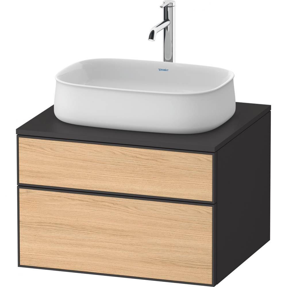 Duravit Zencha 25 5/8'' Wall Mount Two Drawer Single Vanity Cabinet in Natural Oak, Sink