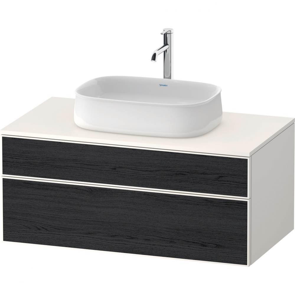 Duravit Zencha 39 3/8'' Wall Mount Two Drawer Single Vanity Cabinet in Black Oak, Sink S