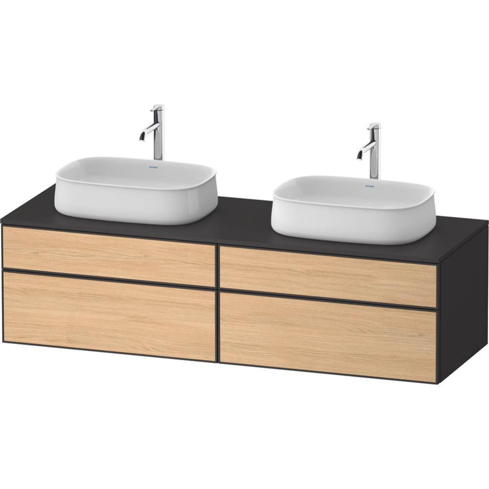 Duravit Zencha 39 3/8'' Wall Mount Double Vanity Cabinet in Natural Oak, Sink Sold Separ