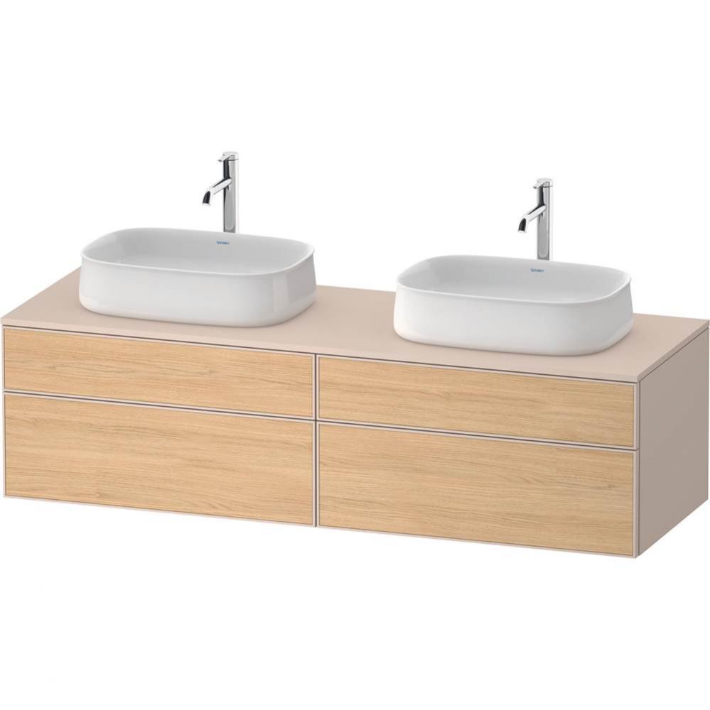 Duravit Zencha 39 3/8'' Wall Mount Double Vanity Cabinet in Natural Oak, Sink Sold Separ