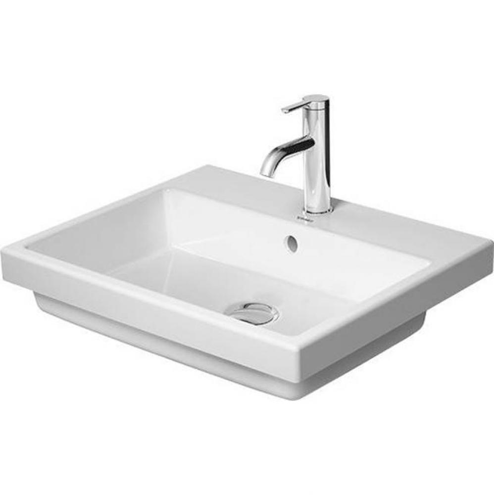 Duravit Vero 21 5/8'' Rectangular Drop In Sink in White with Single Faucet Hole and Over