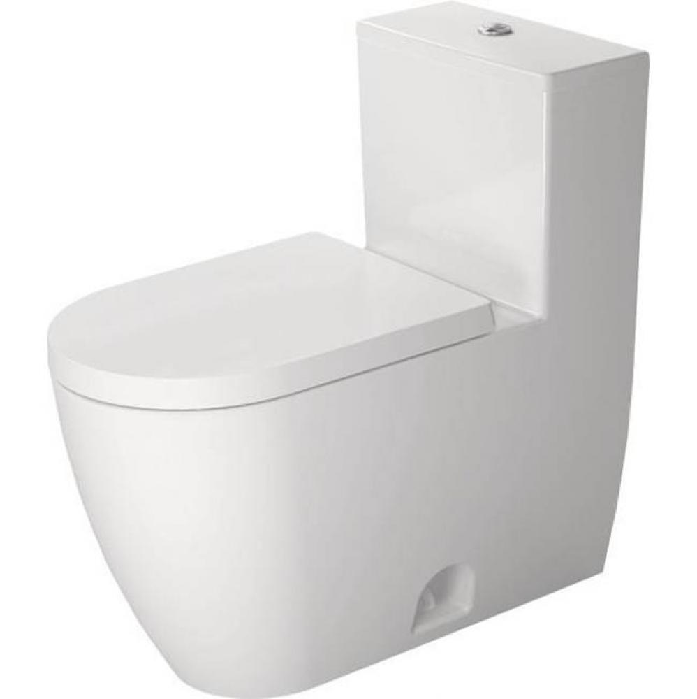 Duravit ME by Starck 1.28 GPF Single Flush Rimless Elongated One Piece Toilet in White, Top Push B