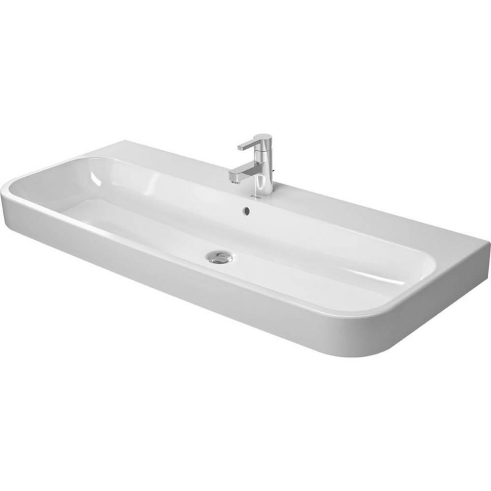 Duravit Happy D.2 47 1/4'' Rectangular Wall Mounted Sink in White with Single Faucet Hol