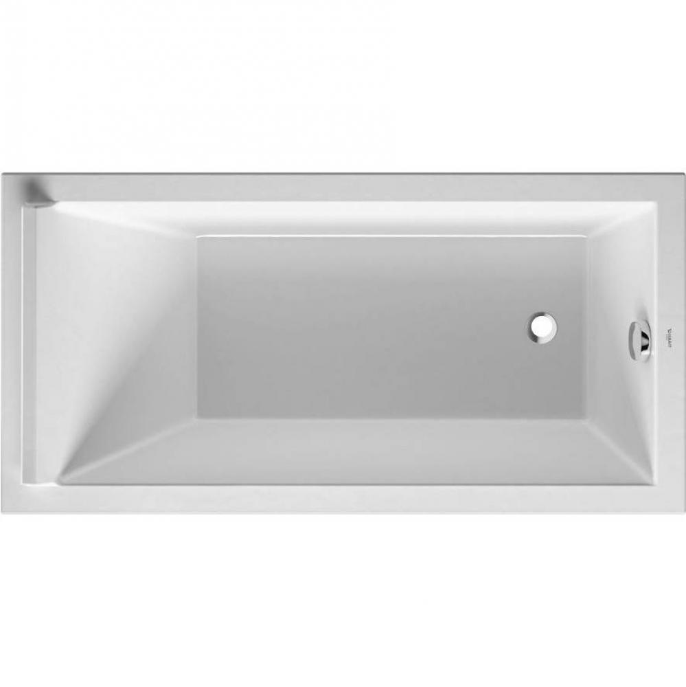Duravit Starck 59'' x 29 1/2'' Rectangular Drop In Bathtub in White Acrylic wi