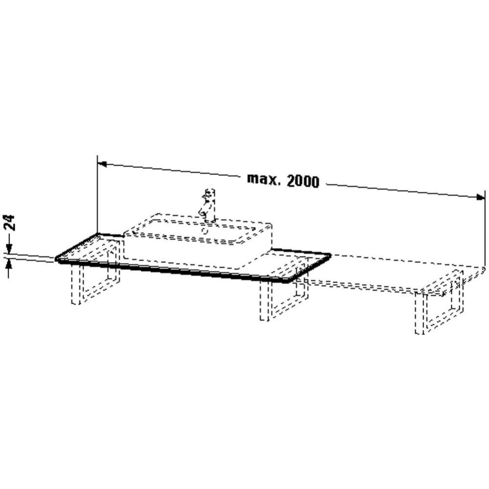 HD2 Variable Console, f. back to wa 24xVARx480mm, 1 cut out