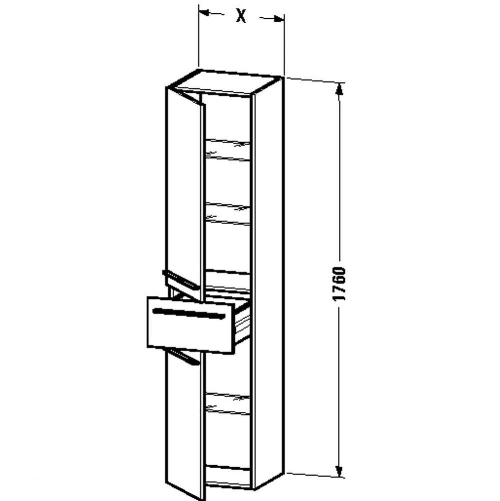 Duravit X-Large Tall Cabinet Walnut