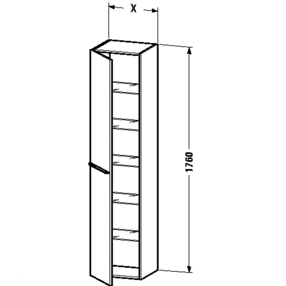 Duravit X-Large Tall Cabinet Brushed Oak