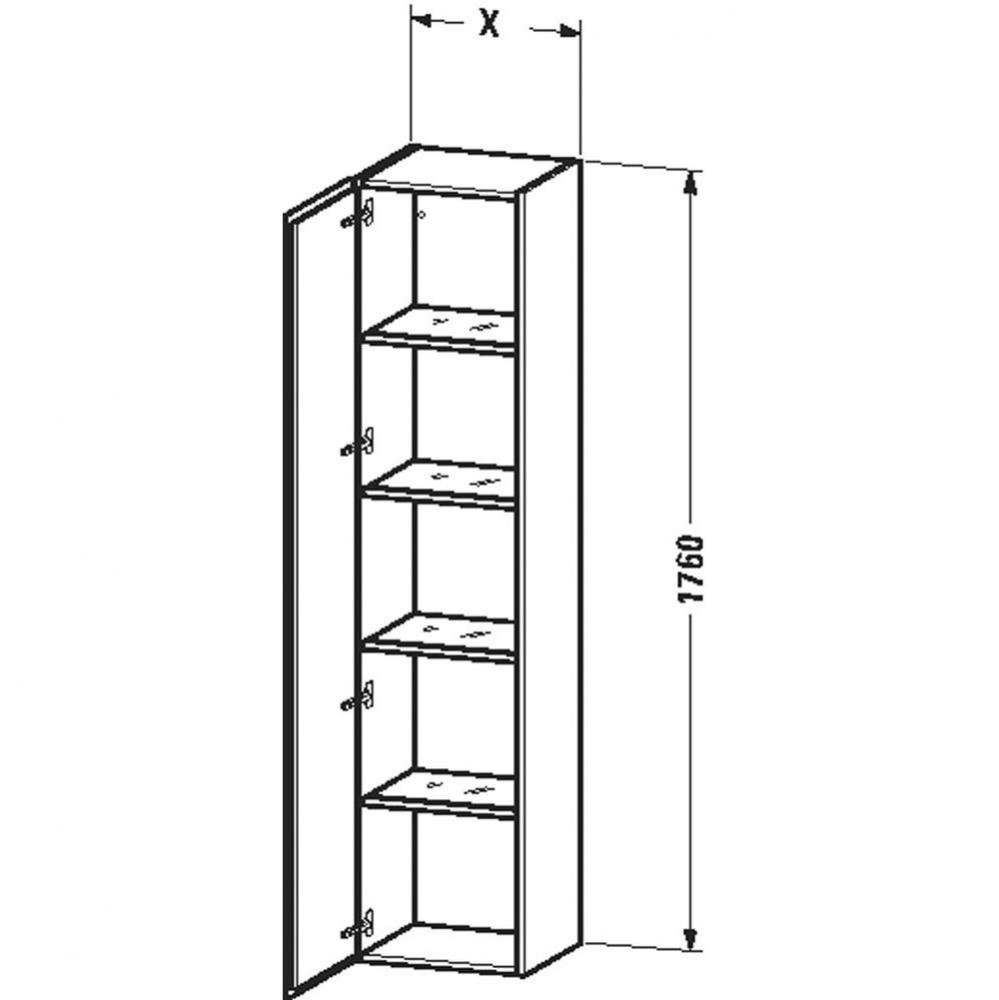 Duravit L-Cube Tall Cabinet Brushed Oak