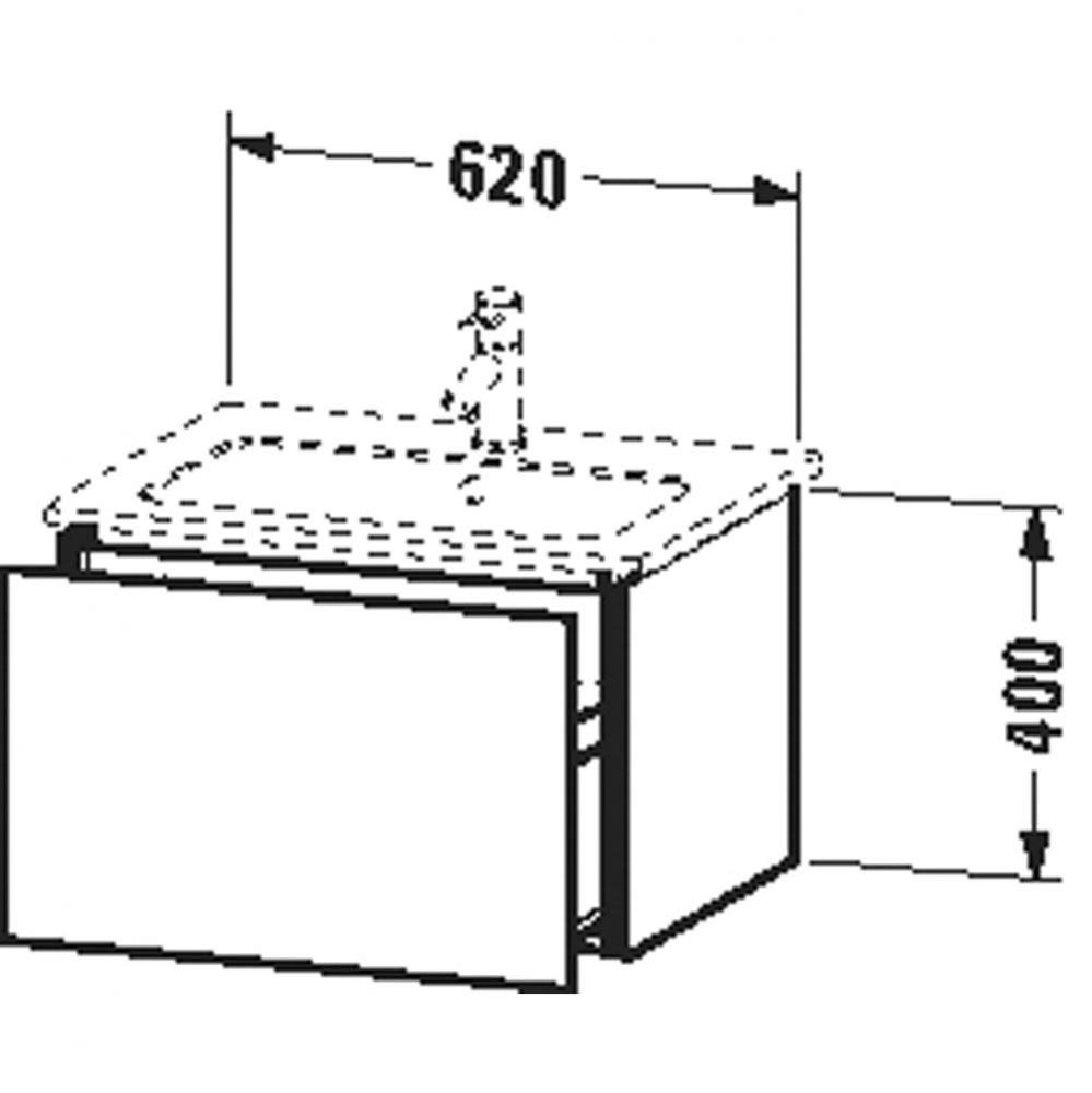 Duravit L-Cube One Drawer Wall-Mount Vanity Unit Cappuccino