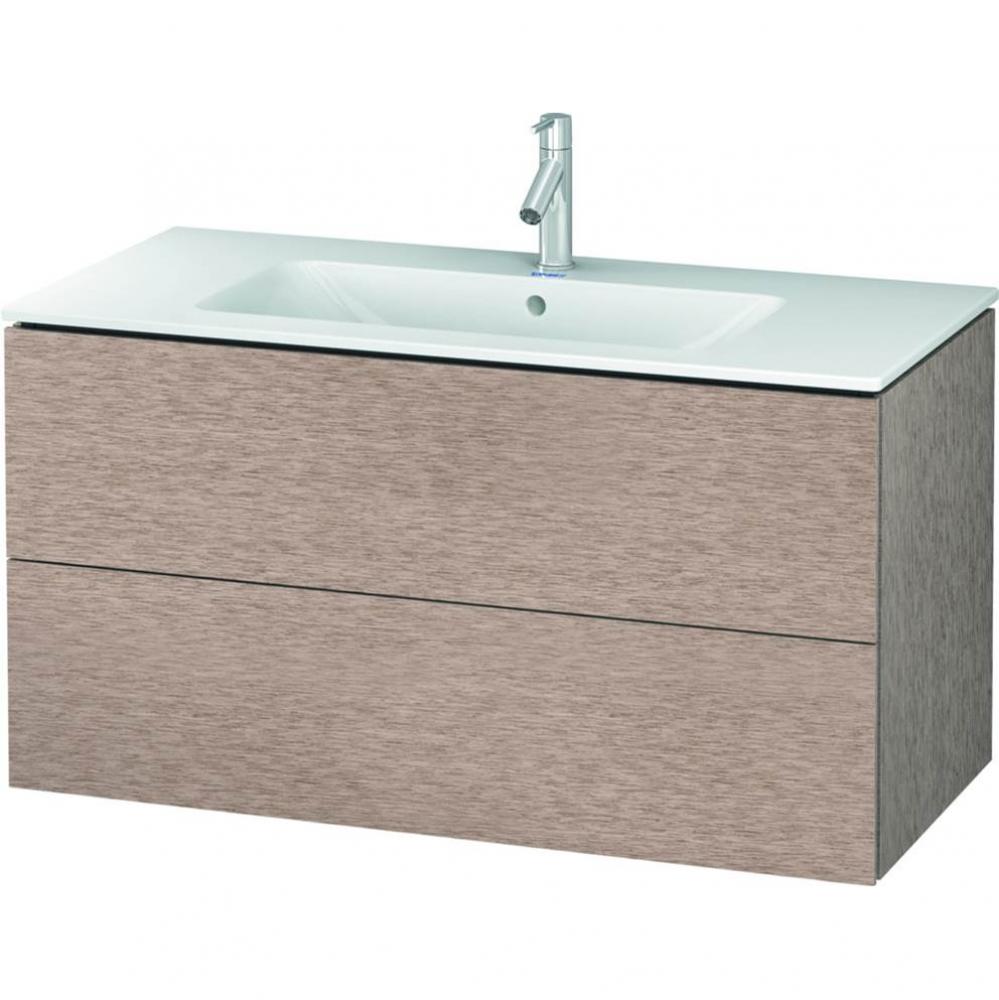 Duravit L-Cube Two Drawer Wall-Mount Vanity Unit Cashmere Oak
