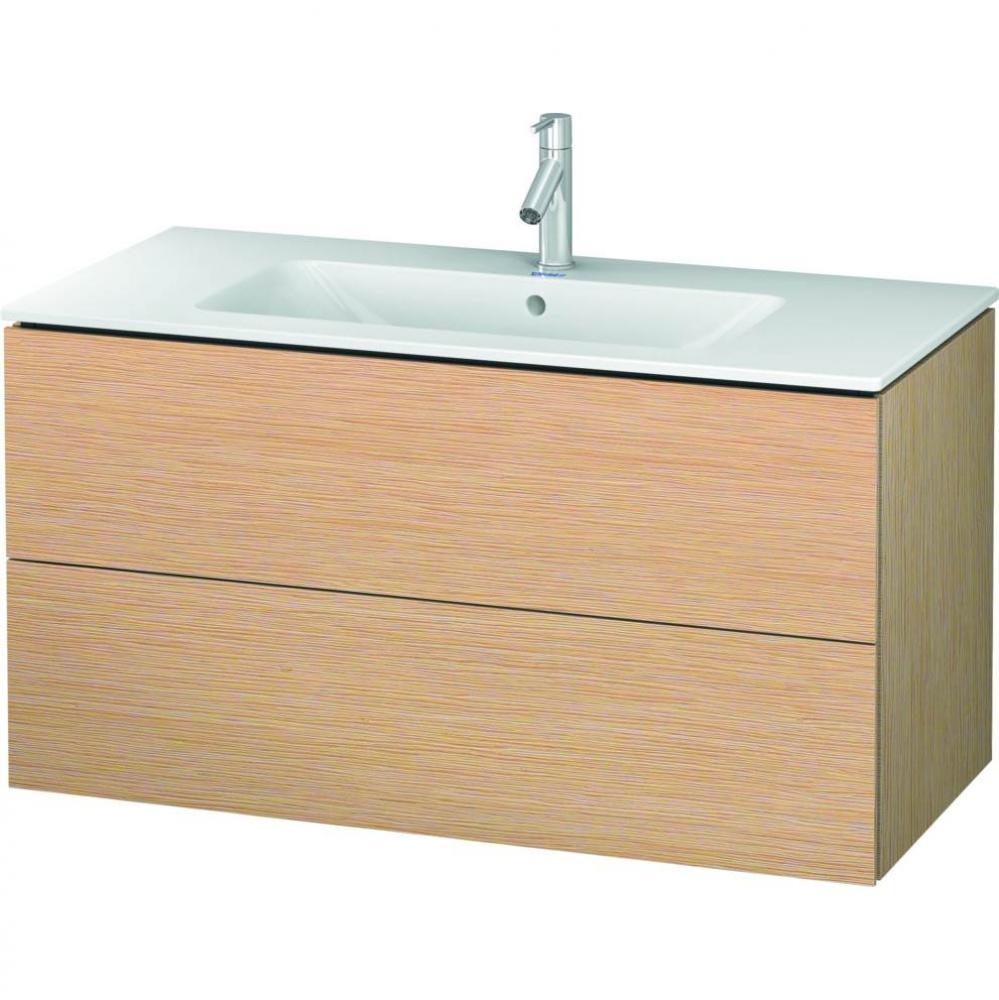 Duravit L-Cube Two Drawer Wall-Mount Vanity Unit Brushed Oak