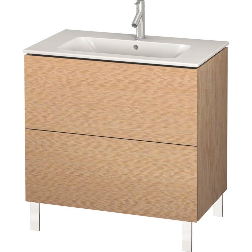 Duravit L-Cube Two Drawer Floorstanding Vanity Unit Brushed Oak