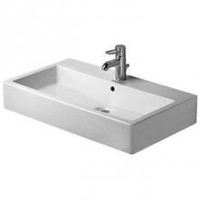 Duravit 0454800087 - Duravit Vero 31 1/2'' Rectangular Wall Mounted Sink in White with Widespread Faucet Hole
