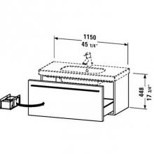 Duravit XL605006969 - Duravit X-Large Wall-Mount Vanity Unit Walnut Brushed
