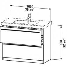 Duravit XL658207979 - X-Large vanity unit, Natural Walnut 820x1000x470mm, 2 drawers for