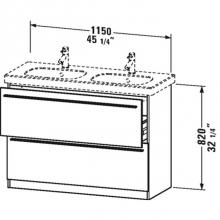 Duravit XL658307979 - X-Large vanity unit, Natural Walnut 820x1200x470mm, 2 drawers for