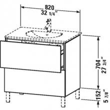 Duravit LC660607272 - Duravit L-Cube Floor Standing Vanity Unit  Brushed Dark Oak