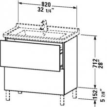 Duravit LC660901212 - Duravit L-Cube Two Drawer Floorstanding Vanity Unit Brushed Oak