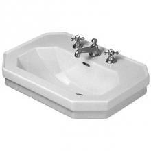 Duravit 0438700087 - Duravit 1930 series 27 1/2'' Octagonal Wall Mounted Sink in White with Widespread Faucet