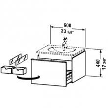 Duravit DN646004343 - DN Vanity unit 520x600 Basalt