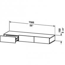 Duravit DS827202218 - Duravit DuraStyle Shelf With Drawer  White High Gloss