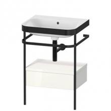 Duravit HP4740N2222 - Duravit Happy D.2 22 5/8'' Console Sink in Matte Black and High Gloss White Shelf, with