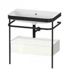 Duravit HP4742N2222 - Duravit Happy D.2 30 1/2'' Console Sink in Matte Black and High Gloss White Shelf, with