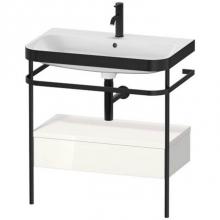 Duravit HP4742O2222 - Duravit Happy D.2 30 1/2'' Console Sink in Matte Black and High Gloss White Shelf, with