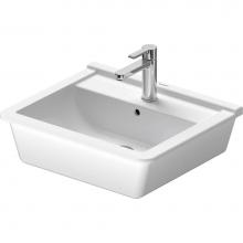 Duravit 0302560000 - Duravit Starck 3 22'' Rectangular Drop In Sink in White with Single Faucet Hole and Over