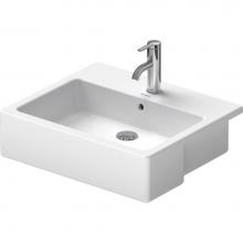 Duravit 0314550000 - Duravit Vero 21 5/8'' Rectangular Semi-Recessed Sink in White with Single Faucet Hole an
