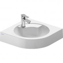 Duravit 0448450000 - Duravit Architec 25'' Corner Wall Mounted Sink in White with Single Faucet Hole and
