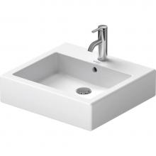 Duravit 0452500000 - Duravit Vero 19 5/8'' Rectangular Vessel Sink in White with Single Faucet Hole and with