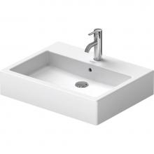 Duravit 0452600000 - Duravit Vero 23 3/8'' Rectangular Vessel Sink in White with Single Faucet Hole and with