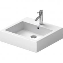 Duravit 0454500000 - Duravit Vero 19 5/8'' Rectangular Wall Mounted Sink in White with Single Faucet Hole and