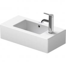 Duravit 0703500009 - Duravit Vero 19 5/8'' Rectangular Wall Mounted Sink in White with Single Faucet Hole and