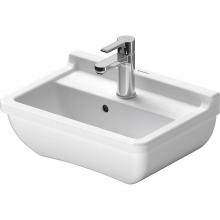 Duravit 0750450000 - Duravit Starck 3 17 3/4'' Rectangular Wall Mounted Sink in White with Single Faucet Hole